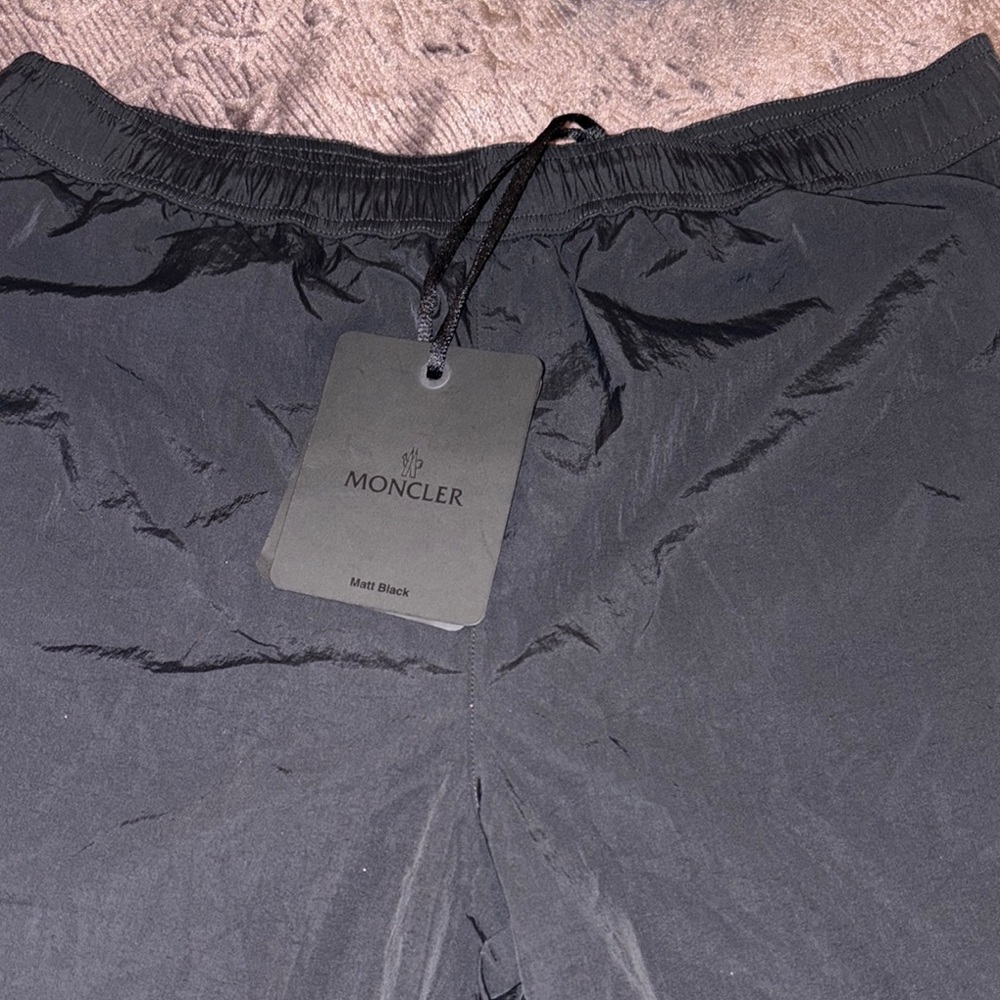 Moncler Black Athletic Shorts with Elastic Waistband